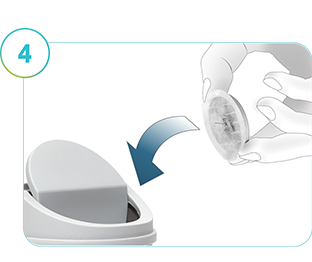 Bildet viser kassering av SmartGuide CGM-sensoren.