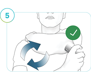 Bildet viser en person som bruker en ny SmartGuide-sensor på et nytt sted.