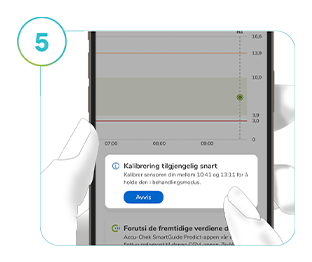 Skjermbilde av SmartGuide-appenes Kalibrering snart tilgjengelig-melding.