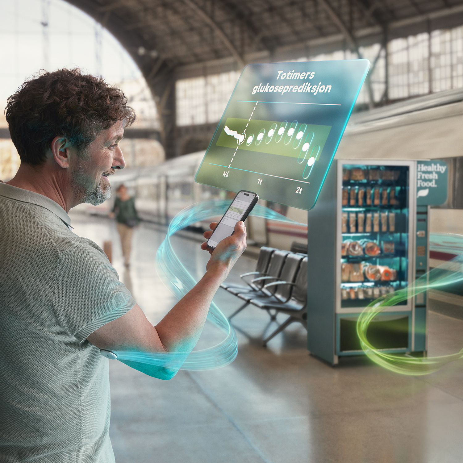 Overvåk glukosenivåene dine i sanntid med Accu-Chek SmartGuide CGM-systemet.