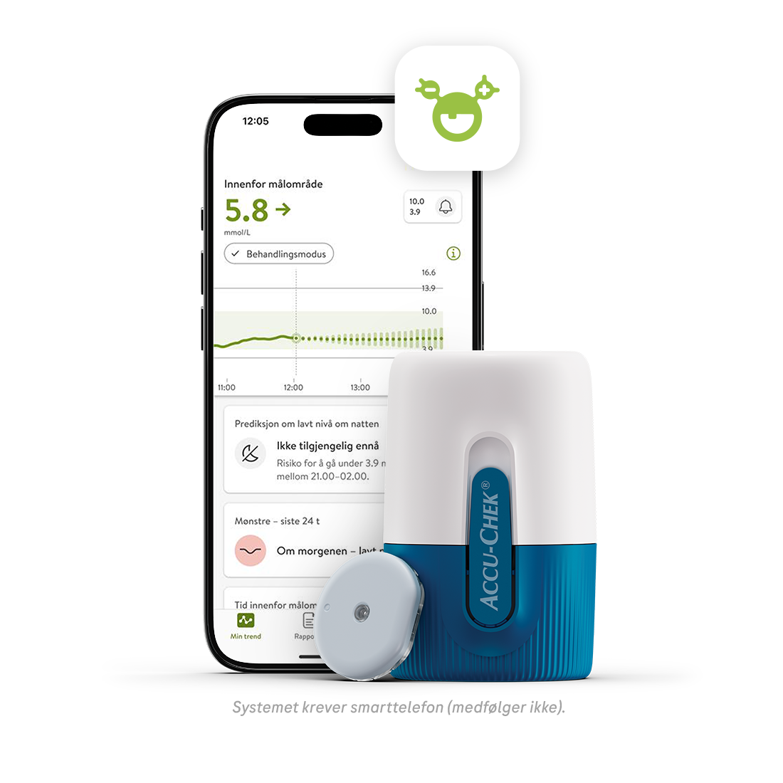 Hva som er inkludert i Accu-Chek SmartGuide CGM-systemet