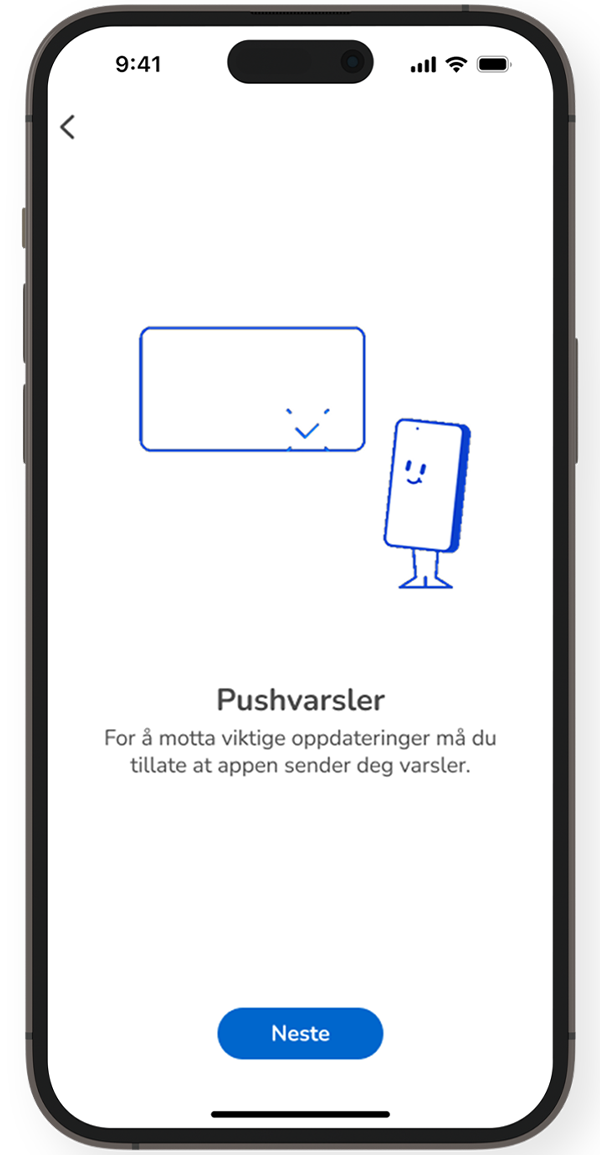 Skjermbilde av SmartGuide Predict-appens skjerm for push-varsler.