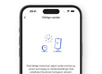 Skjermbilde av Accu-Chek SmartGuide-appen som viser beskrivelsen av viktige varsler.